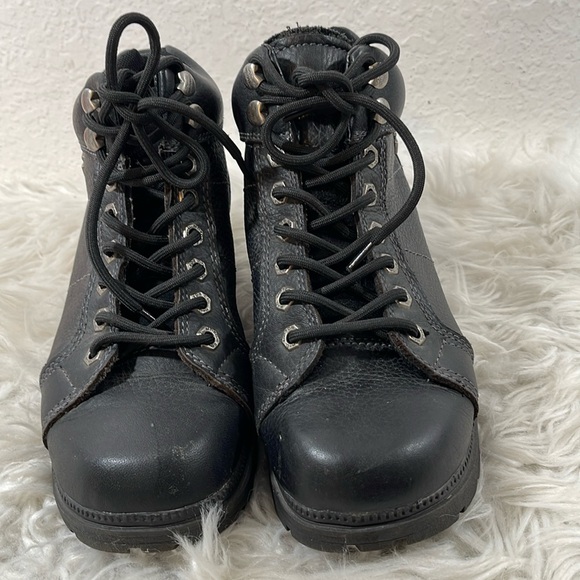 HARLEY DAVIDSON WOMEN'S TYLER MOTORCYCLE BOOTS ROUND TOE LEATHER - Picture 2 of 16